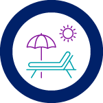 Annual Leave image of a sunbed and sun
